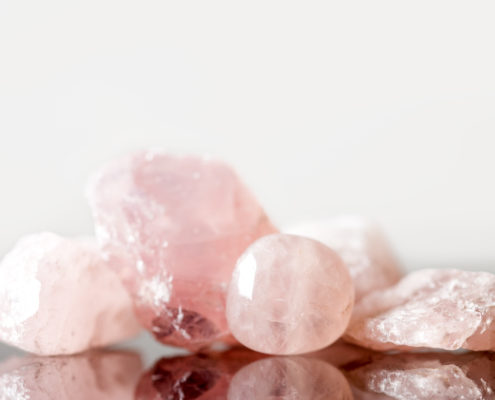 Rosenquarz Rohsteine und getrommelt, Heilung und Liebe